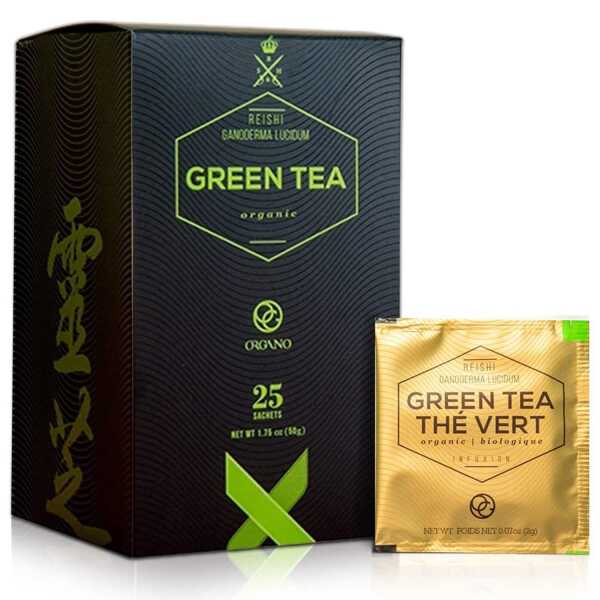 Organo Gold Green Tea with Ganoderma Lucidum (1 Box of 25 Sachets)