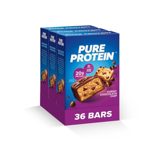 Pure Protein Bars, High Protein, Nutritious Snacks to Support Energy, Low Sugar, Gluten Free, Chocolate Salted Caramel 1.76 oz.,