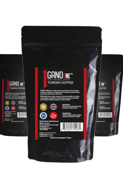 GanoOne Turkish Coffee with Mastic Gum include Ganoderma Reishi Mushroom Extract Medium Roast Ground Special Blend 100% Arabica