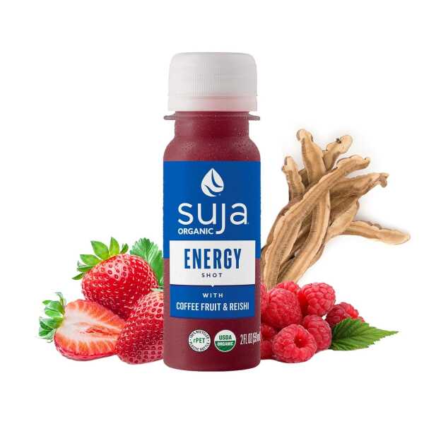 Suja Organic Energy Shot with Coffee Fruit & Reishi Mushroom | 100mg Natural Caffeine | Functional Shots | Cold-Pressed Juice