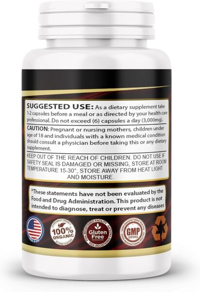 Potent Pure 15:1 Ganoderma Lucidum Extract, Reishi Mushroom 1,000mg Daily, (Vegan Non-GMO,Gluten Free) for Immune Support – 60