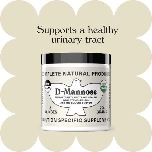 Complete Natural Products Organic D-Mannose Powder – 2000mg (2 Grams) – Non-GMO – Vegan Friendly – Urinary Tract Flush &