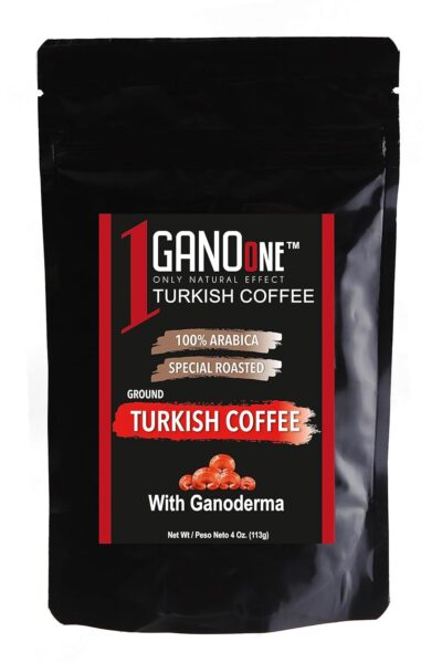 GanoOne Turkish Coffee with Cardamom include Ganoderma Reishi Mushroom Extract Medium Roast Ground Special Blend 100% Arabica