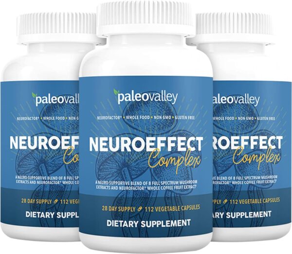 Paleovalley NeuroEffect – Neuro Mushroom Coffee Nutritional Supplement for Focus, Memory, and Energy Support – 28-Day Supply – 8