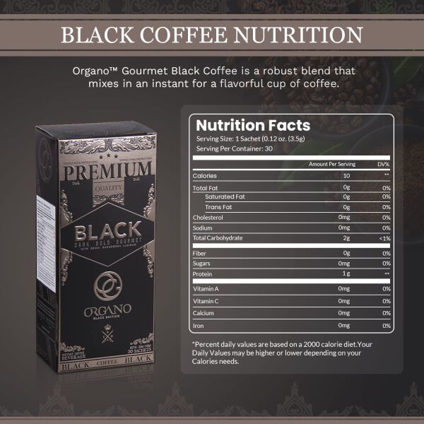 Organo Gold Gourmet Premium Black Coffee Made With Antioxidant Rich Organic Ganoderma Lucidum U.S.A. Packaging (1 Box)