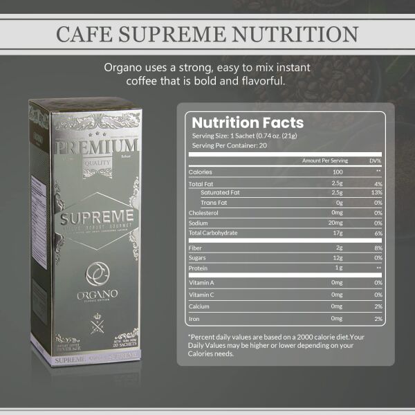 Organo Gold Cafe Supreme 100% Certified Ganoderma Extract Sealed