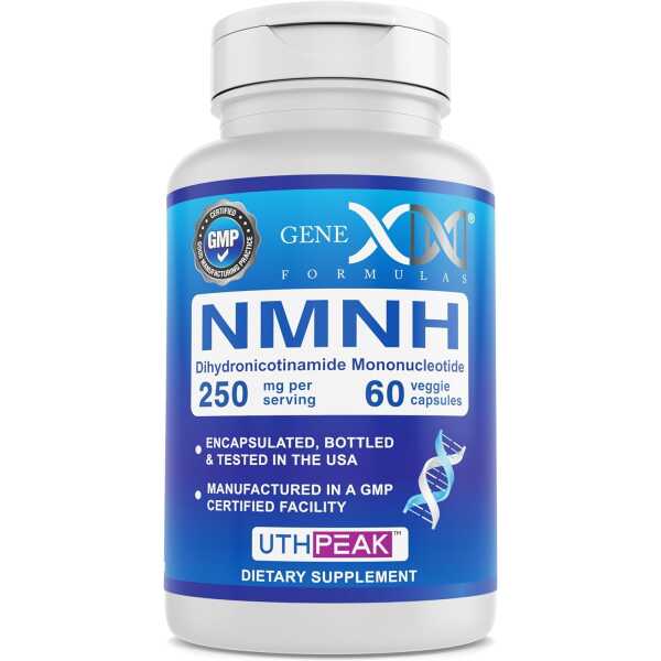 GENEX 250mg NMNH (60 Capsules – 30 Servings) | Uthpeak™ NMNH (Dihydronicotinamide Mononucleotide) NAD+ Precursor for Healthy