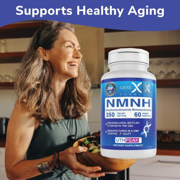 GENEX 250mg NMNH (60 Capsules – 30 Servings) | Uthpeak™ NMNH (Dihydronicotinamide Mononucleotide) NAD+ Precursor for Healthy