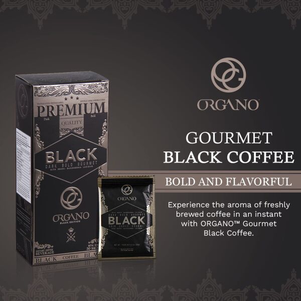 Organo Gold Gourmet Black Ganoderma Coffee (1 Box of 30 Sachets)