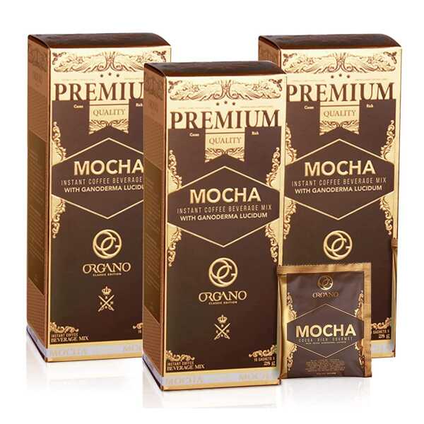 3 Box Organo Gold Cafe Mocha 100% Certified Organic Organic Gourmet Coffee