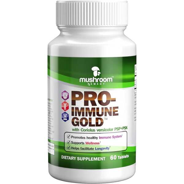 PRO-Immune Gold |Best Immune Support |Clinically Studied Coriolus versicolor PSP+PSK & Ganoderma lucidum Mushroom Mycelium