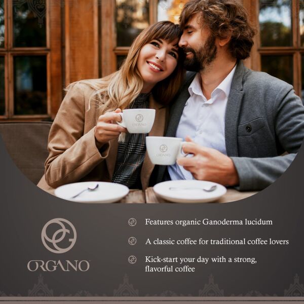 Organo Gold Gourmet Premium Black Coffee Made With Antioxidant Rich Organic Ganoderma Lucidum U.S.A. Packaging (1 Box)