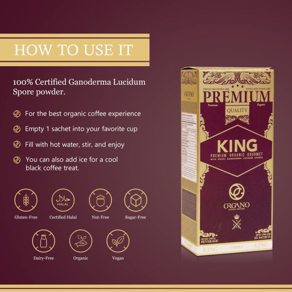 Organo Gold King of Coffee 0.11 Ounce Pack of 4