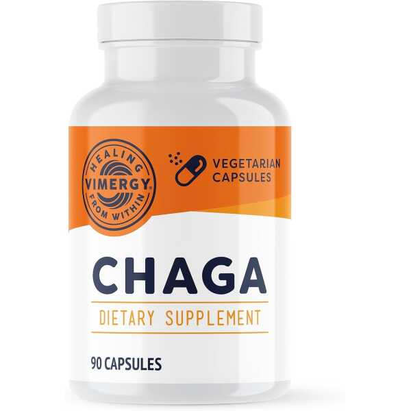 Vimergy Chaga Mushroom Capsules, 30 Servings – Real Mushroom Herbal Supplement for Cardiovascular Support – Kosher, Non-GMO,