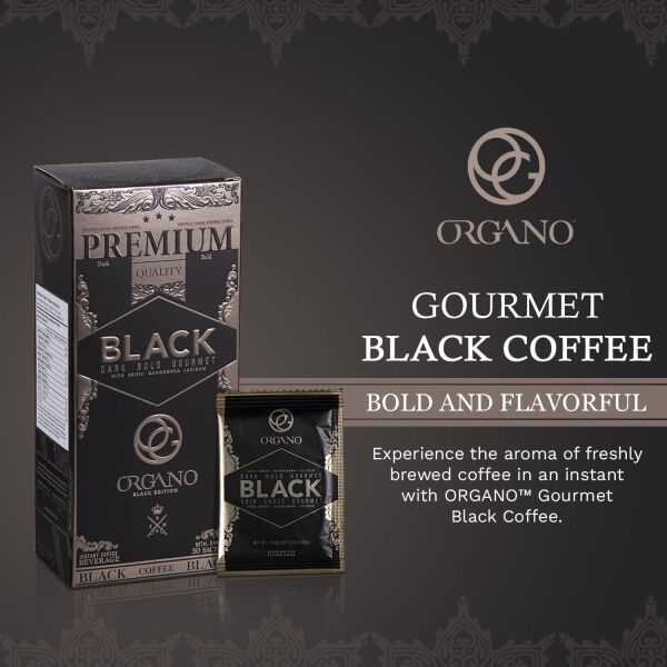 2 Box Organo Gold Gourmet Black Coffee, Organic 100% Certified, 105g – 30 bags (3.5g)