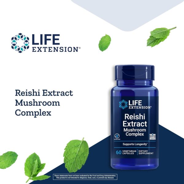 Life Extension Reishi Extract Mushroom Complex – Mushrooms Herbal Supplement for Immune Support – Ganoderma Lucidum Extract –