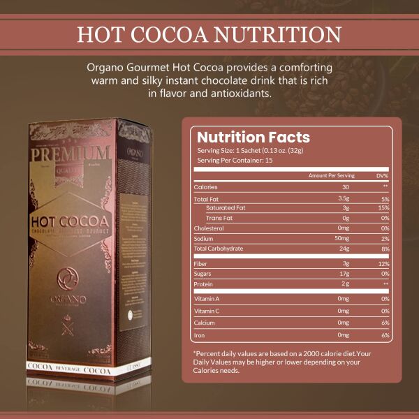 Organo Gold Premium Hot Cocoa Hot Chocolate With Organic Ganoderma Lucidum – US Packaging (2)