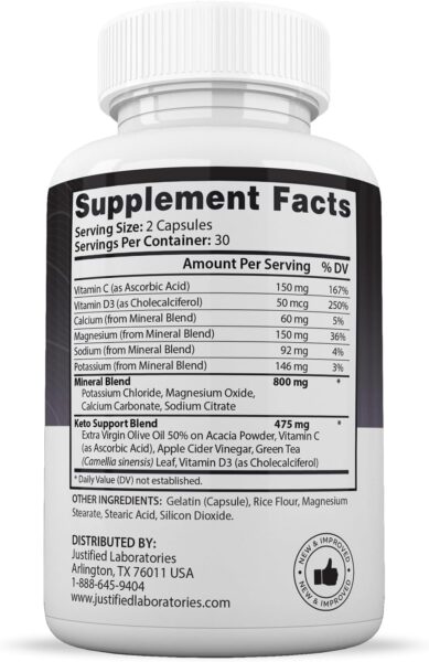 Advanced Keto 1500 Keto Pills 1275MG New & Improved Formula Contains Apple Cider Vinegar Extra Virgin Olive Oil Powder Green Tea