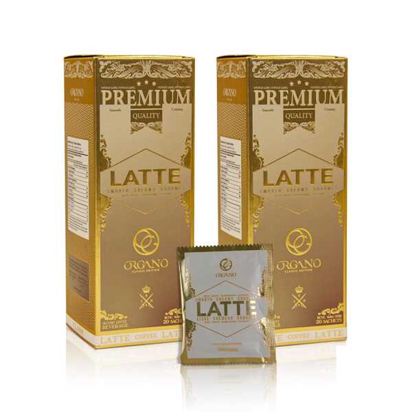 Organo Gold Organic Gourmet Cafe Latte U.S.A Packaging (2 Boxes)