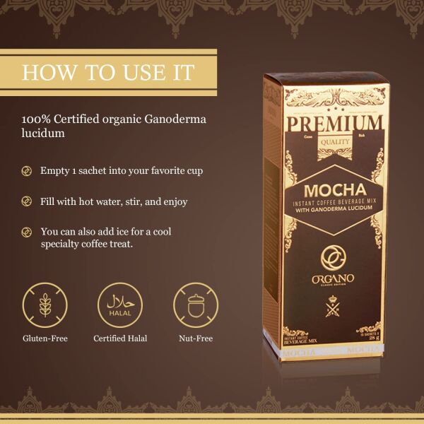 Organo Gold Gourmet Cafe Mocha,14.9 oz NET,15 sachets