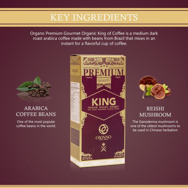 Organo Gold King of Coffee 0.11 Ounce Pack of 4