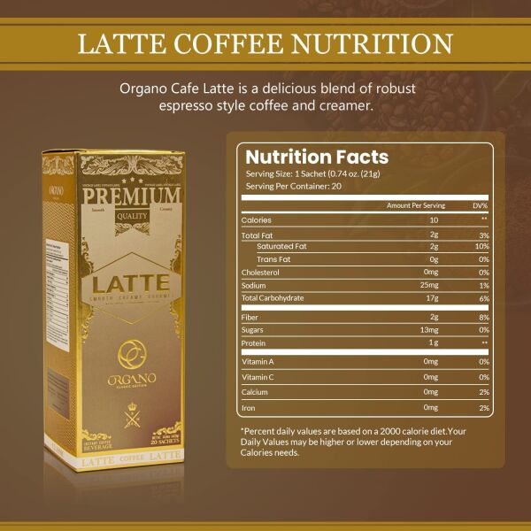 Organo Gold Gourmet Cafe Latte (1 Box of 20 Sachets)