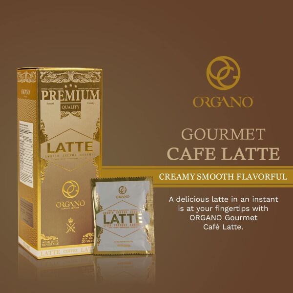 Organo Gold Gourmet Cafe Latte Coffee With Ganoderma Lucidum (1 Box of 20 Sachets)