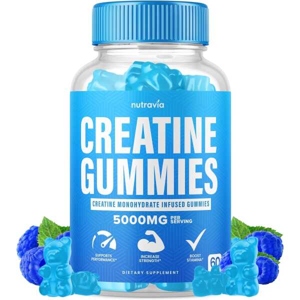 Creatine Gummies Infused with 5g Creatine Monohydrate for Men and Women, Strength, Endurance, Muscle Instantized Creatine,