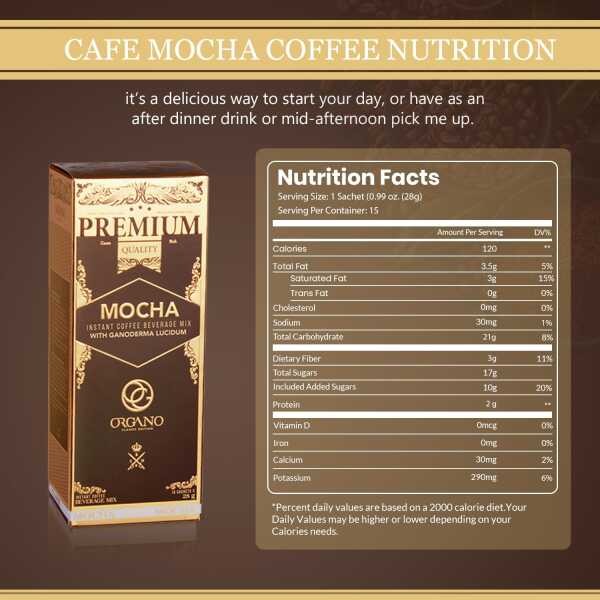 ORGANO 1 box Black Coffee, 1 box Cafe Latte and 1 Box Cafe Mocha 100% Certified Organic Gourmet Coffee