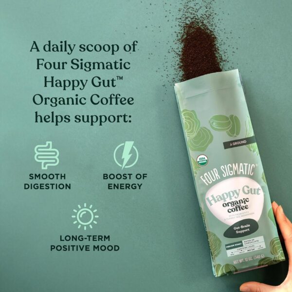 Four Sigmatic Organic Balance Adaptogen Ground Coffee | Medium Roast USDA Organic, Fair Trade Coffee with Ashwagandha, Chaga