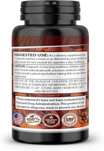 Potent Pure 15:1 Ganoderma Lucidum Extract, Reishi Mushroom 1,000mg Daily, (Vegan Non-GMO,Gluten Free) for Immune Support – 60