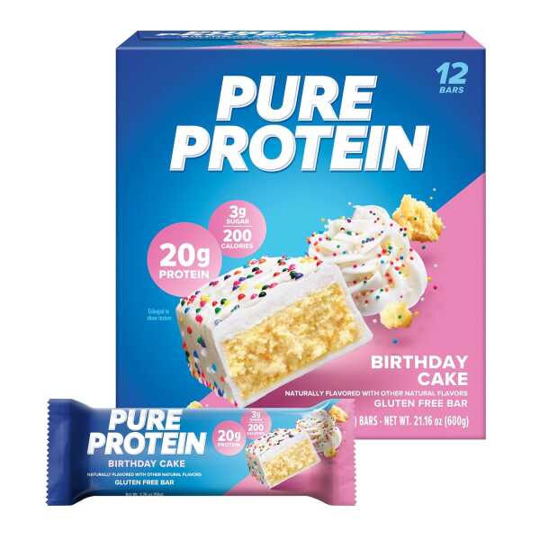 Pure Protein Bars, High Protein, Nutritious Snacks to Support Energy, Low Sugar, Gluten Free, Chocolate Salted Caramel 1.76 oz.,