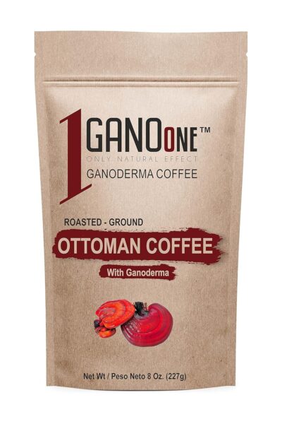 GanoOne Traditional Turkish Coffee with Ganoderma Reishi Mushroom Extract Medium Roast Ground Special Blend 100% Arabica Coffee