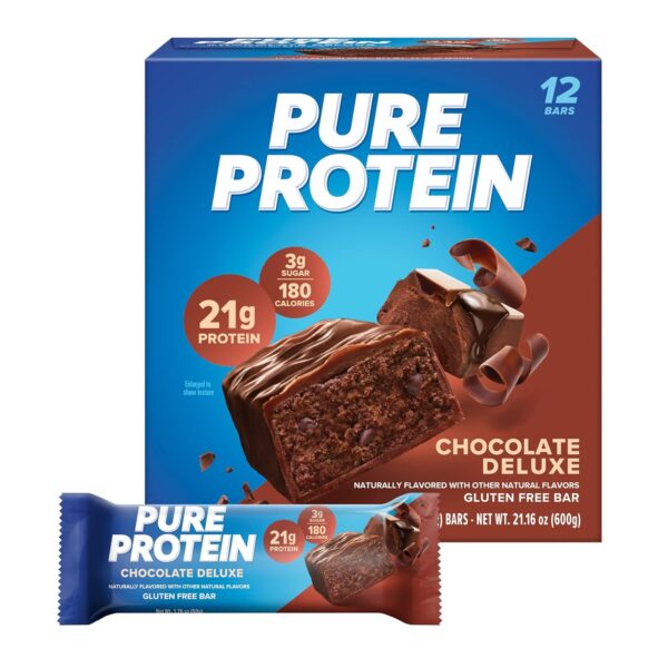 Pure Protein Bars, High Protein, Nutritious Snacks to Support Energy, Low Sugar, Gluten Free, Chocolate Salted Caramel 1.76 oz.,