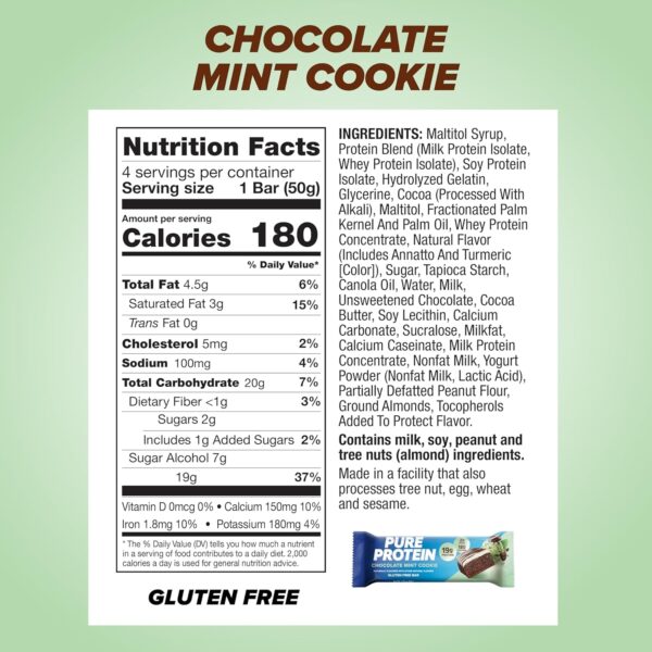 Pure Protein Bars, High Protein, Nutritious Snacks to Support Energy, Low Sugar, Gluten Free, Chocolate Salted Caramel 1.76 oz.,