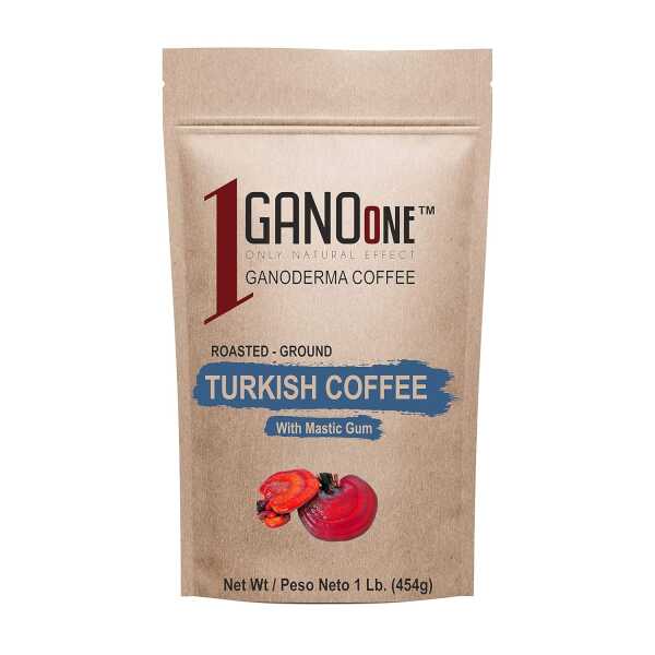 GanoOne Turkish Coffee with Cardamom include Ganoderma Reishi Mushroom Extract Medium Roast Ground Special Blend 100% Arabica