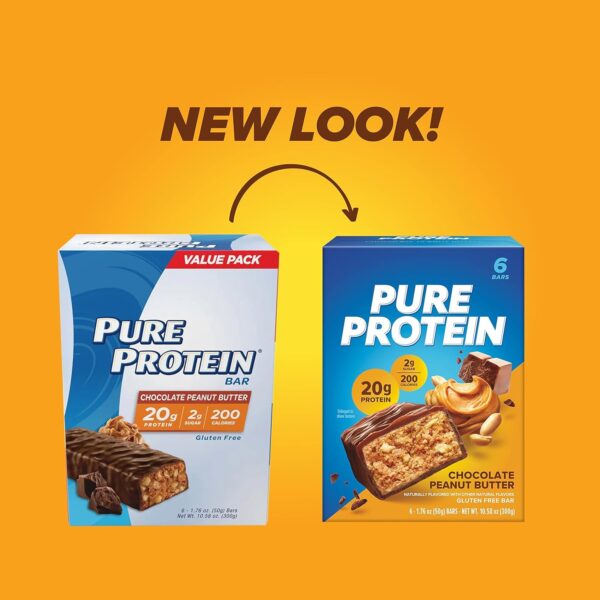 Pure Protein Bars, High Protein, Nutritious Snacks to Support Energy, Low Sugar, Gluten Free, Chocolate Salted Caramel 1.76 oz.,