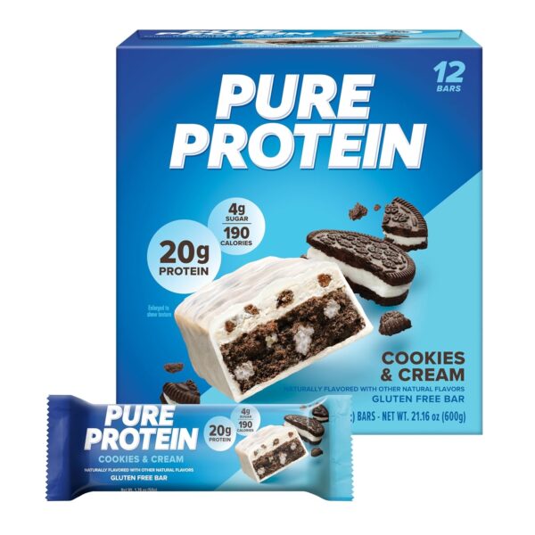 Pure Protein Bars, High Protein, Nutritious Snacks to Support Energy, Low Sugar, Gluten Free, Chocolate Salted Caramel 1.76 oz.,