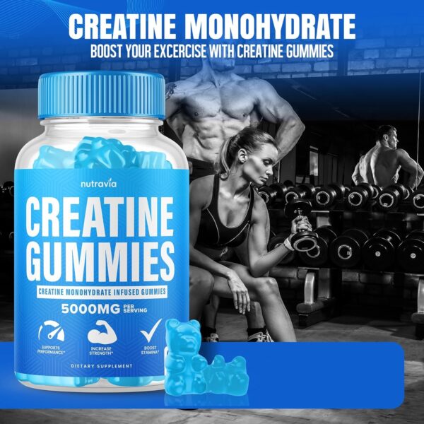 Creatine Gummies Infused with 5g Creatine Monohydrate for Men and Women, Strength, Endurance, Muscle Instantized Creatine,