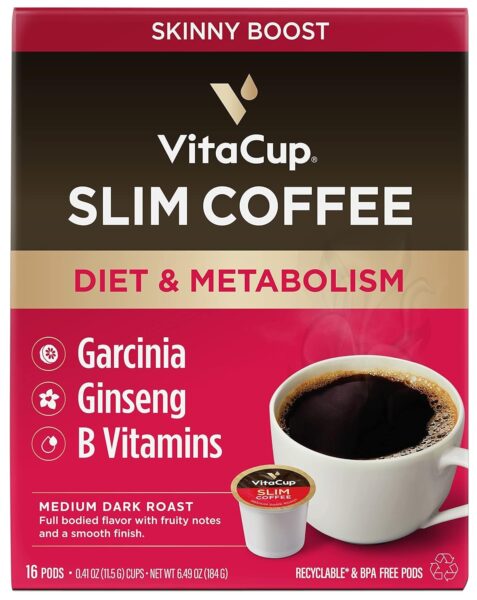 VitaCup Coffee Variety Pod Sampler Pack 48ct. (Lightning, Mushroom, Slim) Vitamin infused Recyclable Single Serve Pods