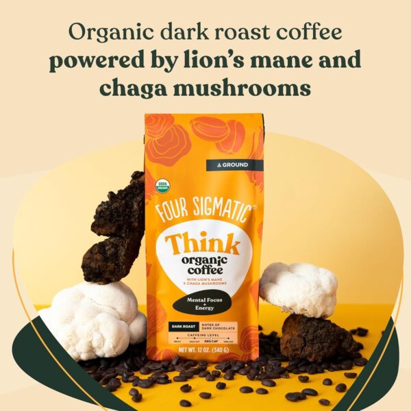 Four Sigmatic Organic Balance Adaptogen Ground Coffee | Medium Roast USDA Organic, Fair Trade Coffee with Ashwagandha, Chaga