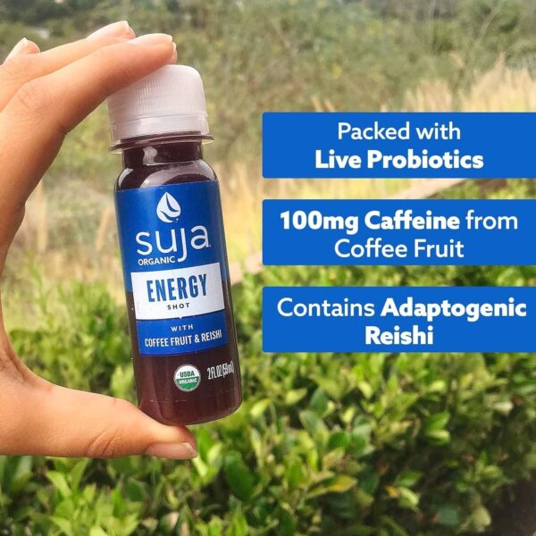 Suja Organic Energy Shot with Coffee Fruit & Reishi Mushroom | 100mg Natural Caffeine | Functional Shots | Cold-Pressed Juice