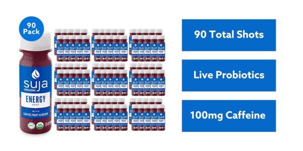 Suja Organic Energy Shot with Coffee Fruit & Reishi Mushroom | 100mg Natural Caffeine | Functional Shots | Cold-Pressed Juice