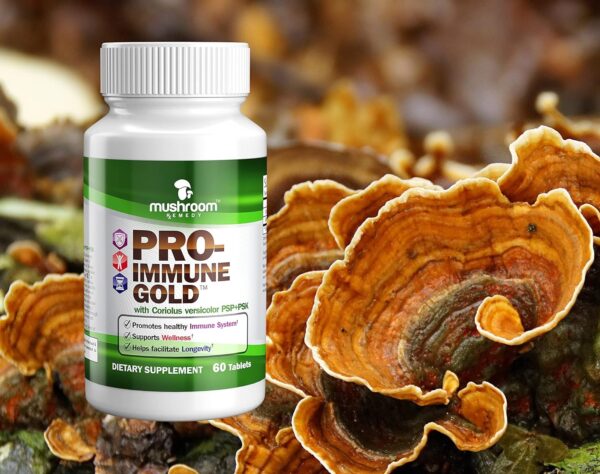 PRO-Immune Gold |Best Immune Support |Clinically Studied Coriolus versicolor PSP+PSK & Ganoderma lucidum Mushroom Mycelium